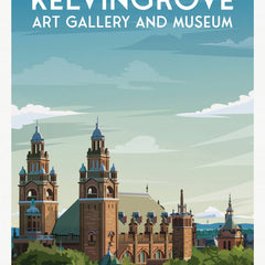 Kelvingrove Art Gallery and Museum A4 travel poster print