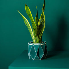 Origami plant pot (dark teal) - 18cm