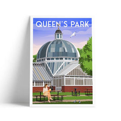 Queen's Park Glasshouse, Glasgow - A4 travel poster print