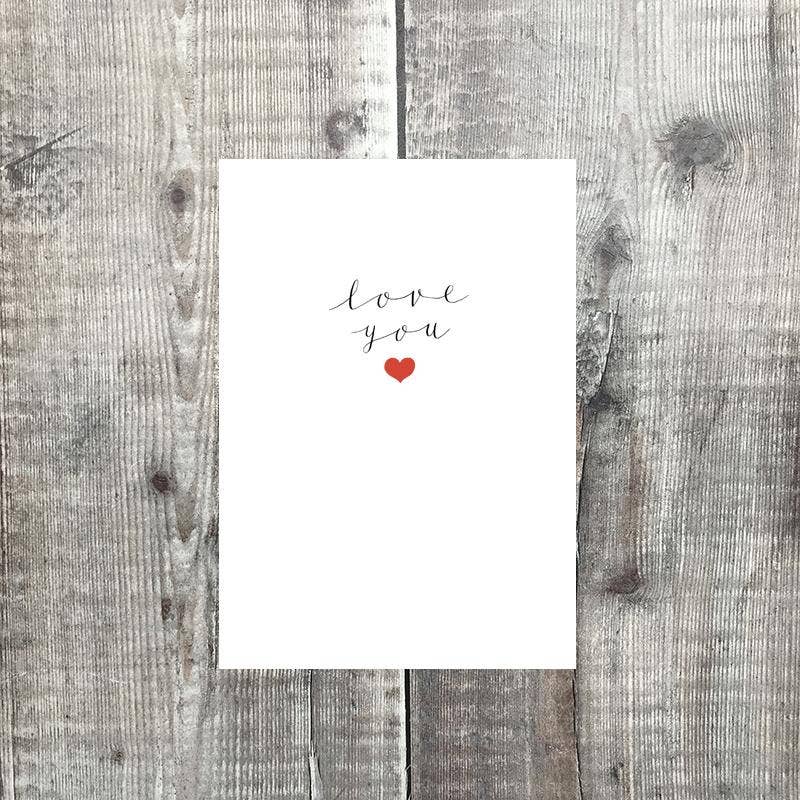 Love you heart card