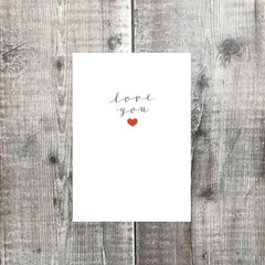 Love you heart card