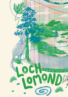 Loch Lomond illustration A4 print