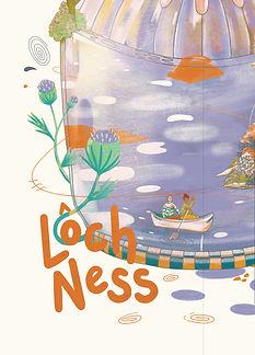 Loch Ness illustration A4 print