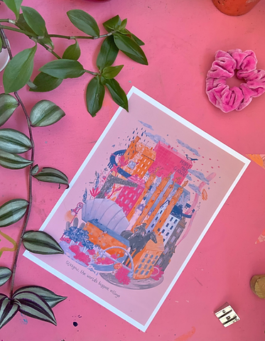 Glasgow, the world's biggest village A4 print