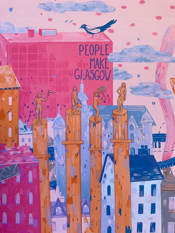 Glasgow, the world's biggest village A4 print