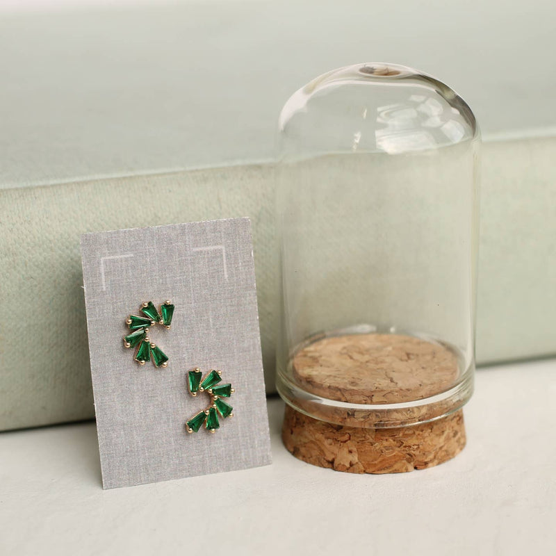 Emerald Green Pinwheel Stud Earrings