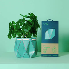 Origami plant pot (aqua) - 3 sizes available