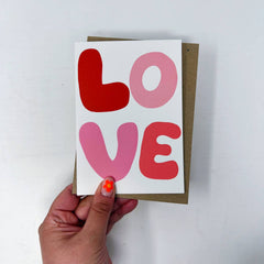 Love bubble letters card