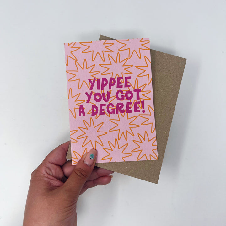 Yippee you got a degree card