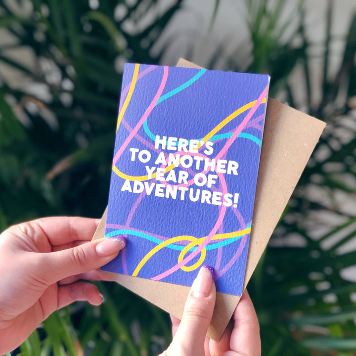 Here’s to another year of adventures card