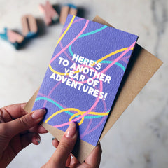 Here’s to another year of adventures card