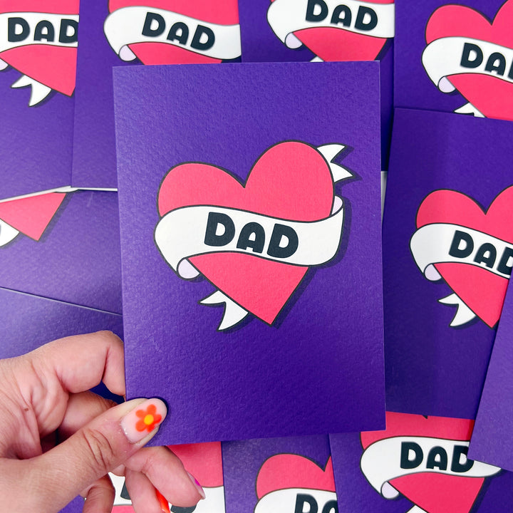 Dad heart (tattoo style) card