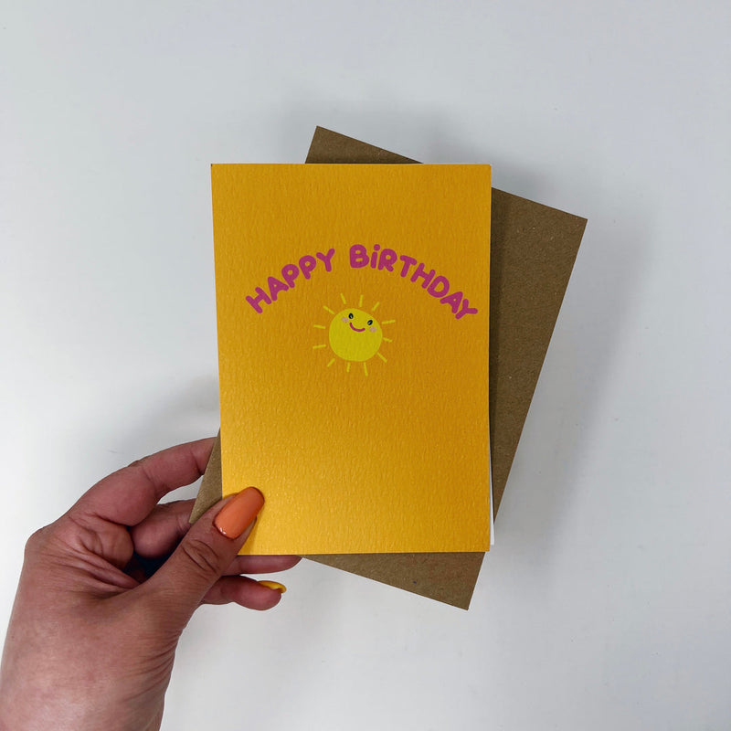 Happy birthday smiling sun card