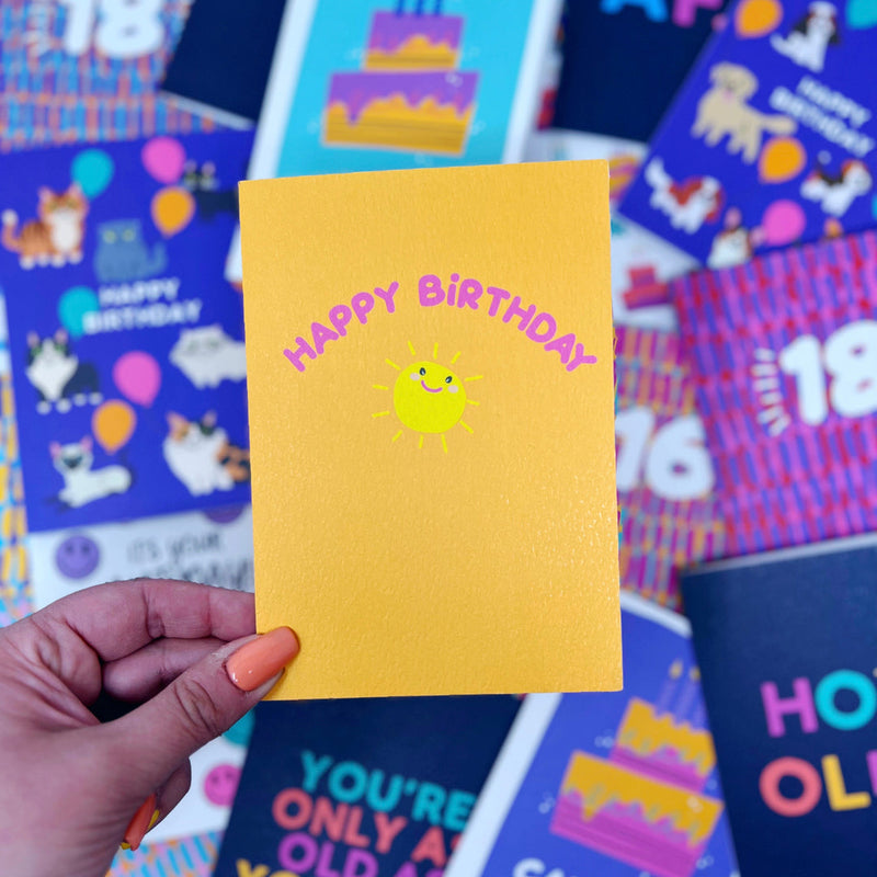 Happy birthday smiling sun card