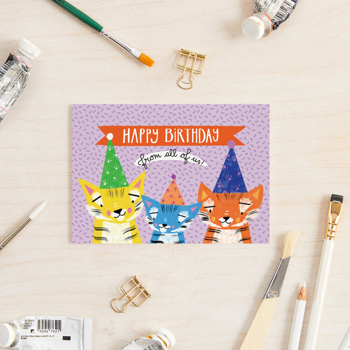 Happy birthday from all of us party tiger card