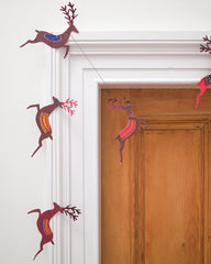 Paper garland - Reindeer (burgundy & red antlers)