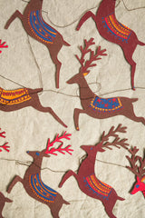 Paper garland - Reindeer (burgundy & red antlers)