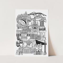A4 Edinburgh Landmarks print