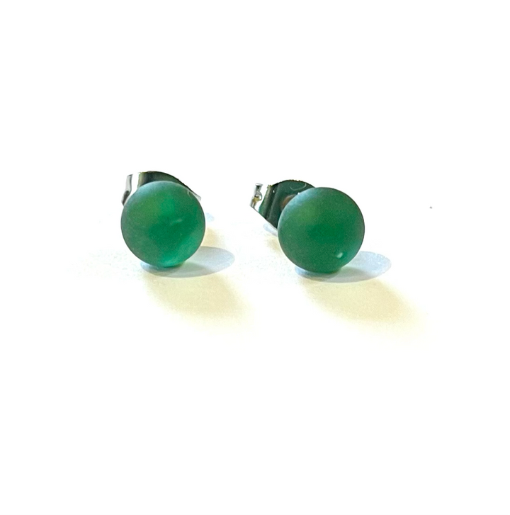 Green frosted glass whisky bottle studs