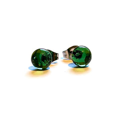 Green glass whisky bottle studs