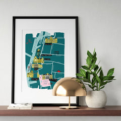 A4 Glasgow map print - Govan & Elder Park