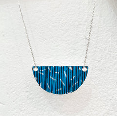 'Archipelago' printed aluminium small arc necklace