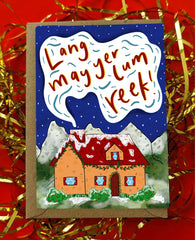 Lang may yer lum reek snow card