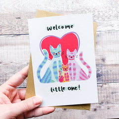 Welcome little one cats card