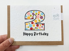 Plantable happy birthday age 2 card