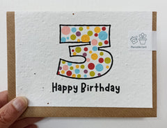 Plantable happy birthday age 3 card