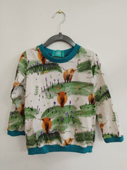 Long sleeved child t-shirt - highland cows print (2-3 years)
