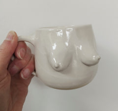 Hand thrown boob mug - 2 colours available