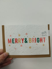 Plantable Christmas card - Merry & bright