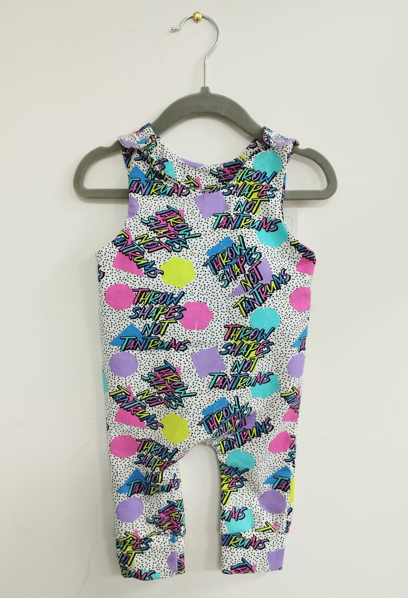 Romper suit - throw shapes not tantrums (0-6 months)