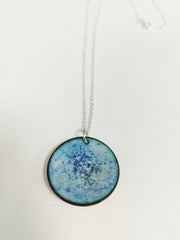 'Northern Lights' enamelled domed circle necklace