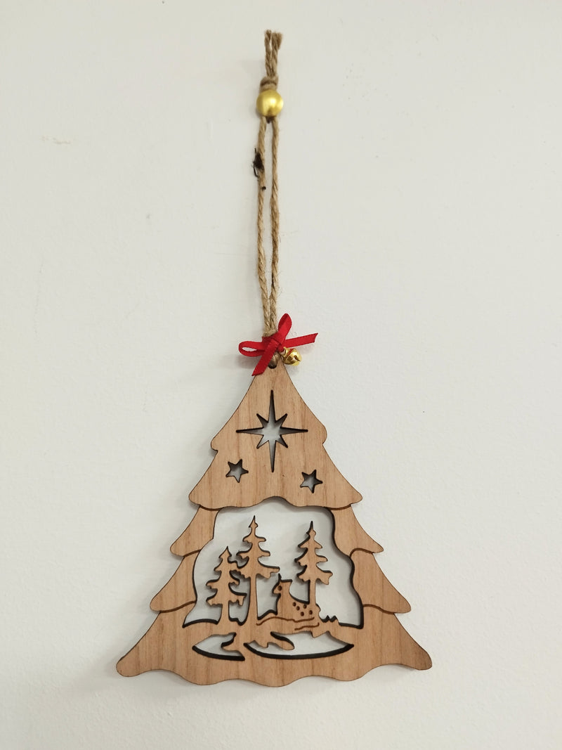Christmas tree wooden bauble