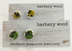 'Painterly' Jesmonite round studs - different colours available