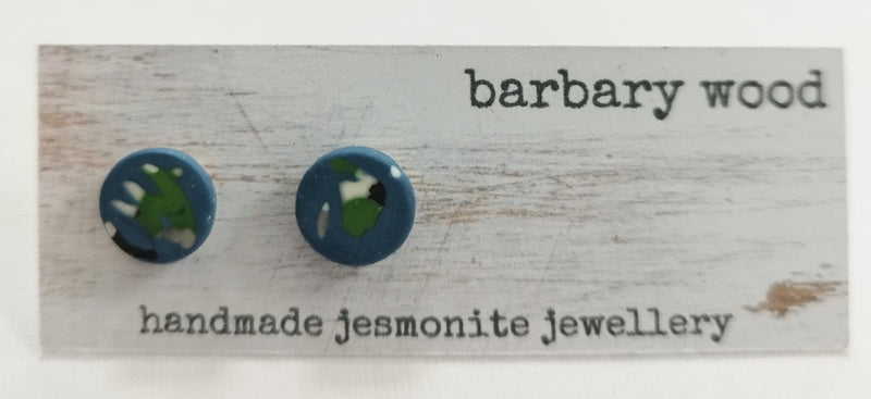'Abstract' Jesmonite round studs - different colours available