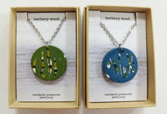 'Abstract' Jesmonite round necklace - different colours available