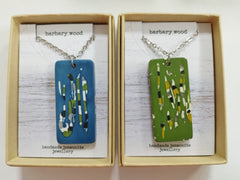 'Abstract' Jesmonite oblong necklace - different colours available
