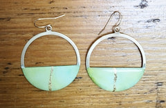 Kintsugi hoop earrings (green or turquoise)