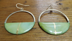 Kintsugi hoop earrings (green or turquoise)