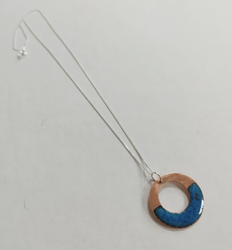 Sea and Sunset enamelled ring necklace