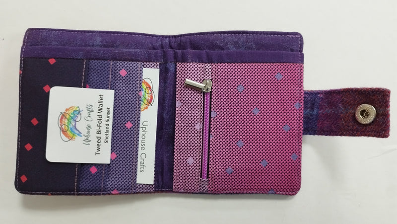 Bi-fold wallet/purse - Shetland Sunset Tweed