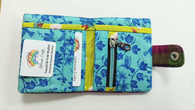 Bi-fold wallet/purse - Shetland Summer Heather