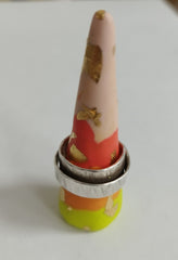 Polymer clay & gold leaf ring holder