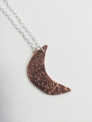 Mini copper crescent moon pendant