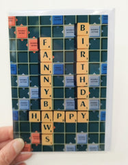 Happy birthday fannybaws Scrabble card