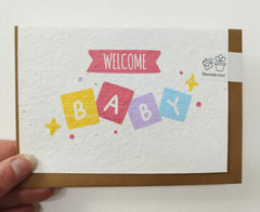 Plantable welcome baby card