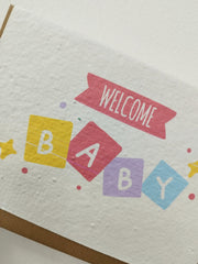 Plantable welcome baby card